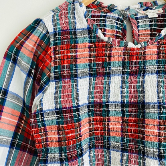 Crewcuts Ruffle Peplum Top in Snowy Stewart Tartan - Picture 3 of 9